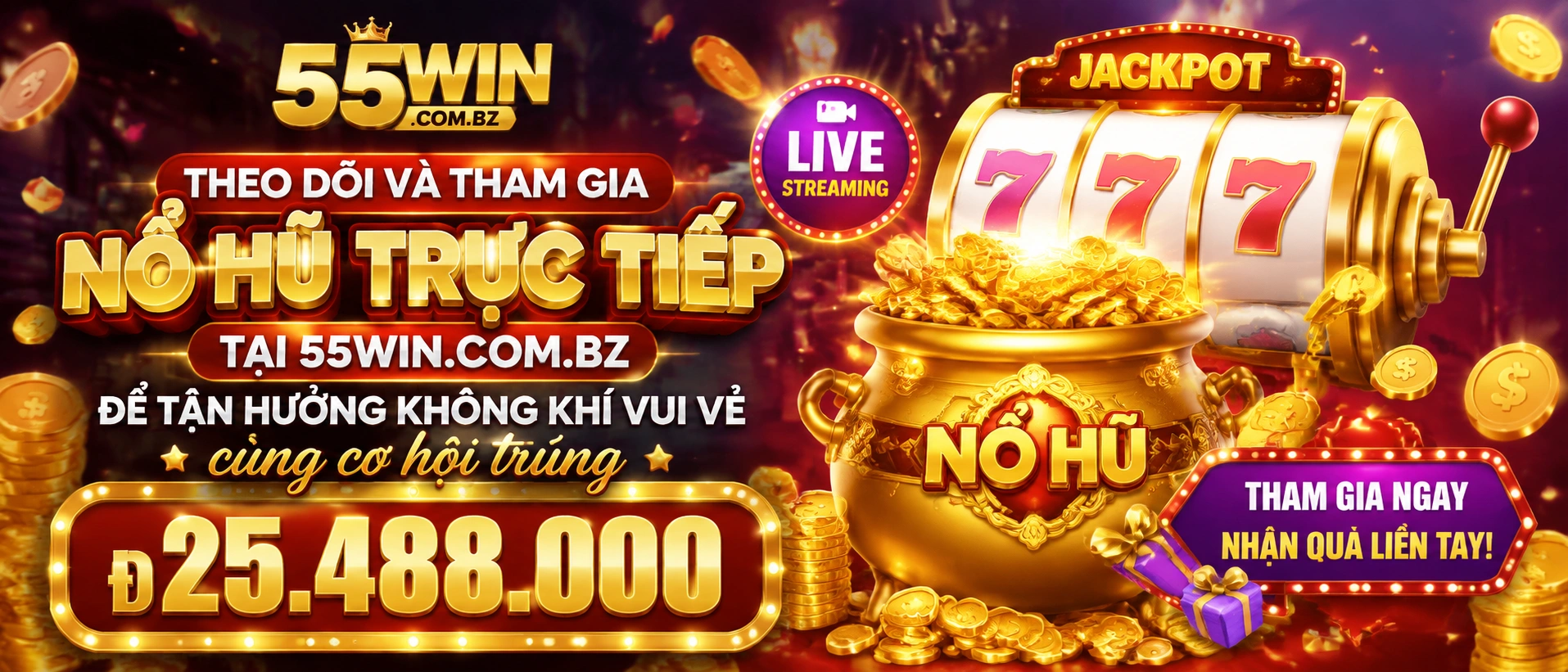 Khu vực game Nổ Hũ nổi bật trên 55Win